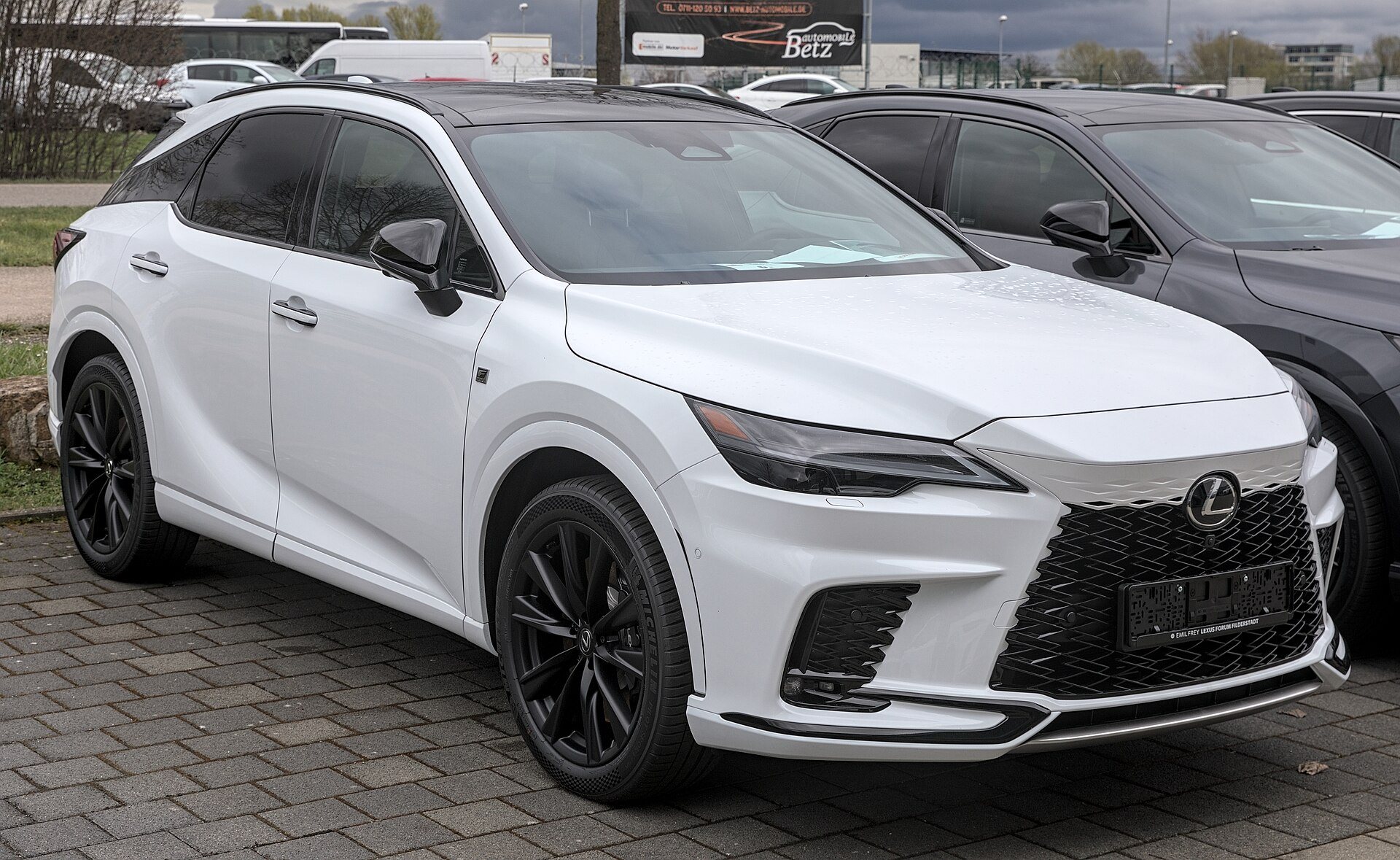 Lexus RX màu trắng, nhìn chếch từ phía trước
